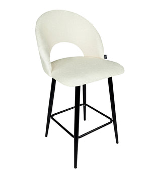 Sgabello cucina imbottito, sgabello alto in tessuto bouclÃ¨ bianco - Zoe - SG08ZOPM