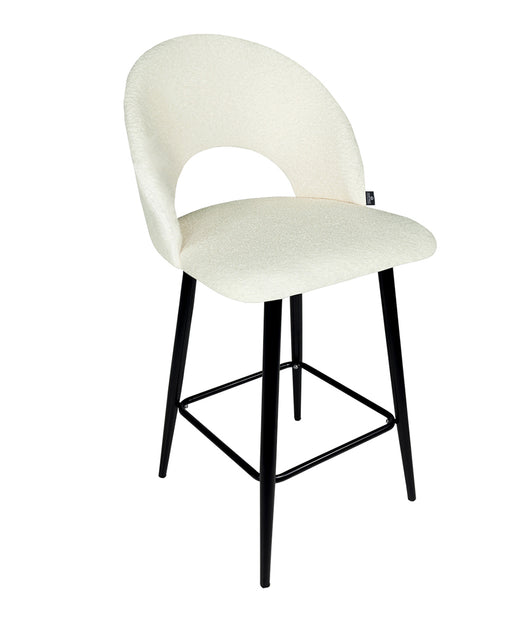 Sgabello cucina imbottito, sgabello alto in tessuto bouclÃ¨ bianco - Zoe - SG08ZOPM