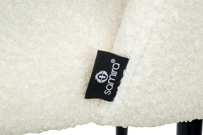 Sgabello cucina imbottito, sgabello alto in tessuto bouclÃ¨ bianco - Zoe - SG08ZOPM