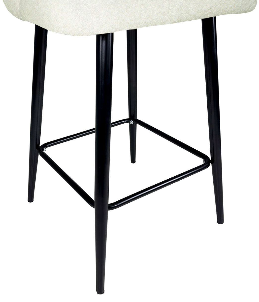 Sgabello cucina imbottito, sgabello alto in tessuto bouclÃ¨ bianco - Zoe - SG08ZOPM