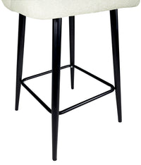 Sgabello cucina imbottito, sgabello alto in tessuto bouclÃ¨ bianco - Zoe - SG08ZOPM