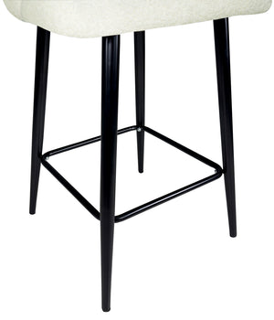 Sgabello cucina imbottito, sgabello alto in tessuto bouclÃ¨ bianco - Zoe - SG08ZOPM