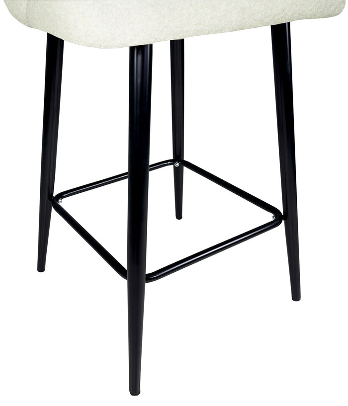 Sgabello cucina imbottito, sgabello alto in tessuto bouclÃ¨ bianco - Zoe - SG08ZOPM