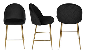Sgabello cucina imbottito, sgabello alto mod. Nicole Rivestimento: Velluto - Colore: Nero SG10NIG