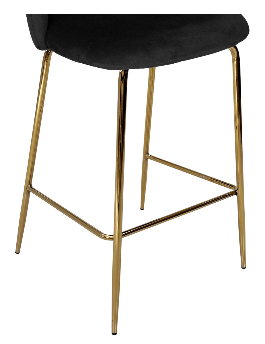 Sgabello cucina imbottito, sgabello alto mod. Nicole Rivestimento: Velluto - Colore: Nero SG10NIG