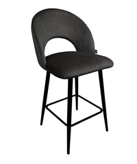 Sgabello cucina imbottito, sgabello alto in velluto nero - Zoe - SG10ZOPM