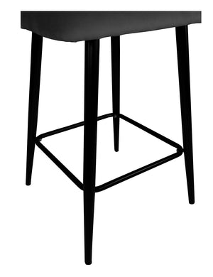 Sgabello cucina imbottito, sgabello alto in velluto nero - Zoe - SG10ZOPM