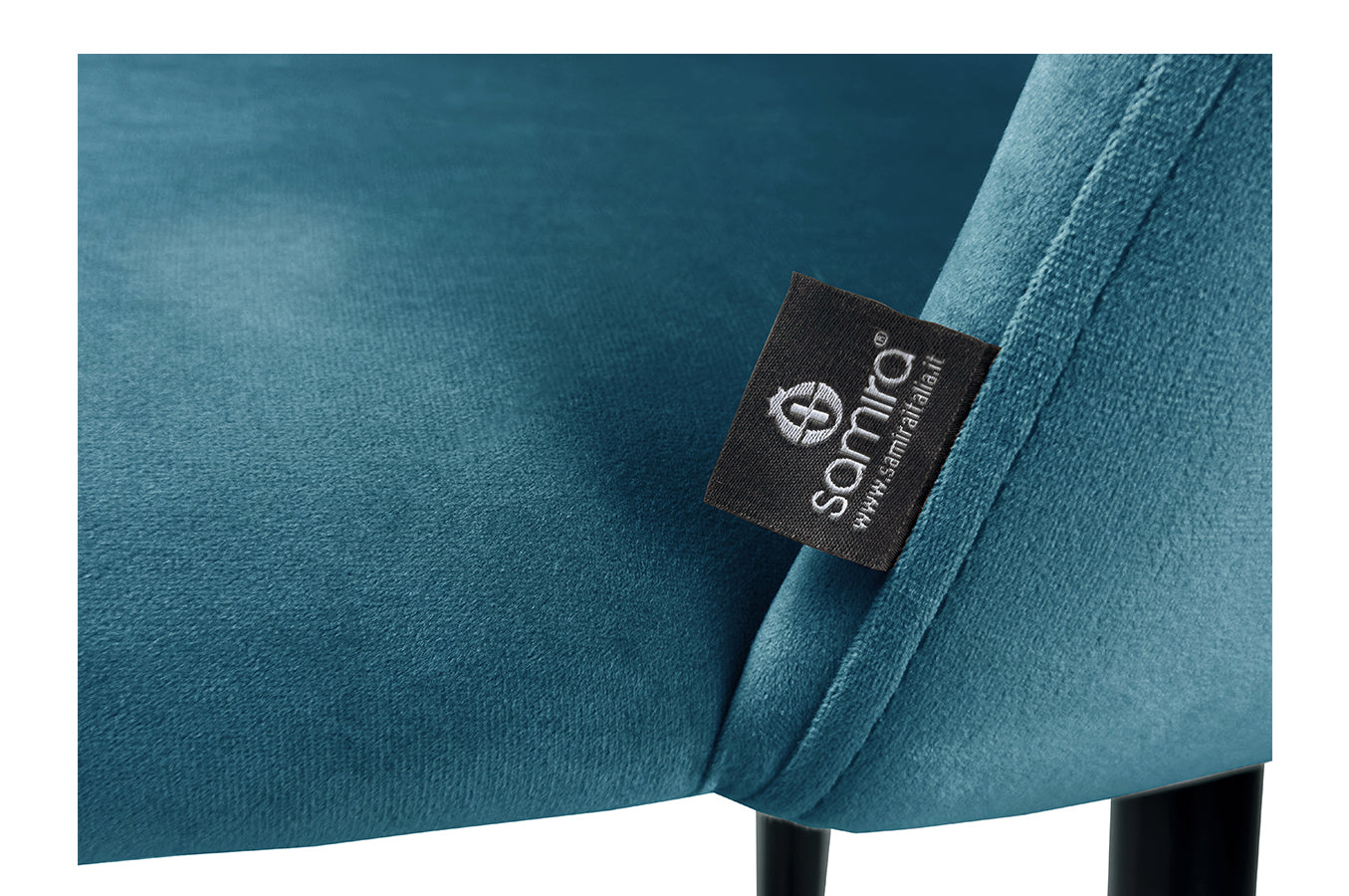 Sgabello cucina imbottito, sgabello alto in velluto blu petrolio - Zoe - SG27ZOPM