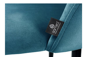 Sgabello cucina imbottito, sgabello alto in velluto blu petrolio - Zoe - SG27ZOPM