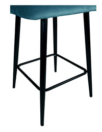 Sgabello cucina imbottito, sgabello alto in velluto blu petrolio - Zoe - SG27ZOPM