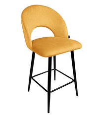 Sgabello cucina imbottito, sgabello alto in velluto giallo senape - Zoe - SG32ZOPM