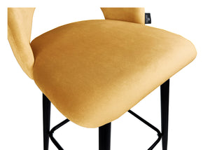 Sgabello cucina imbottito, sgabello alto in velluto giallo senape - Zoe - SG32ZOPM