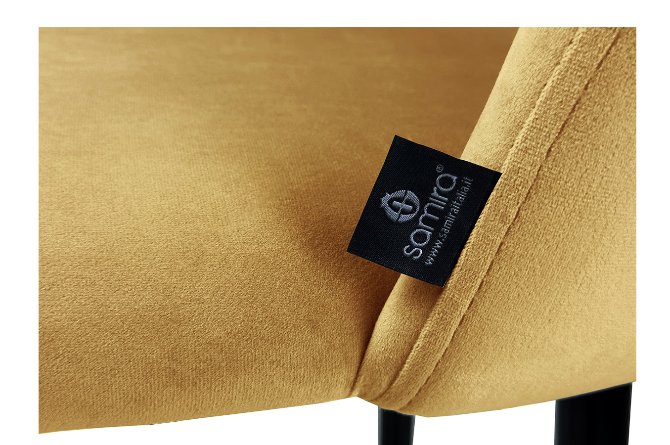 Sgabello cucina imbottito, sgabello alto in velluto giallo senape - Zoe - SG32ZOPM