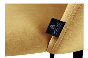 Sgabello cucina imbottito, sgabello alto in velluto giallo senape - Zoe - SG32ZOPM