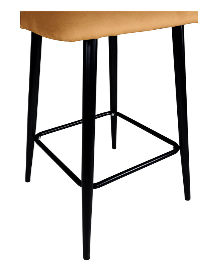 Sgabello cucina imbottito, sgabello alto in velluto giallo senape - Zoe - SG32ZOPM