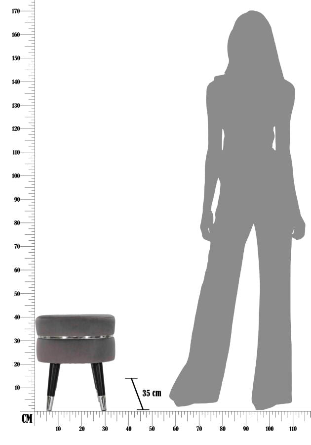 SGABELLO PARIS GRIGIO/SILVER CM � 35X40,5