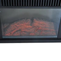 Camino Elettrico da Tavolo con Effetto Fiamma, Caminetto con Potenza Regolabile 600/1200W, Copertura 10-15m², Nero