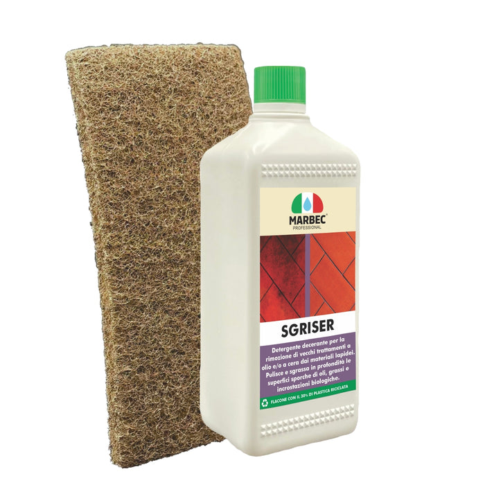 Detergente sgrassante professionale SGRISER   1LT + Tampone Marrone