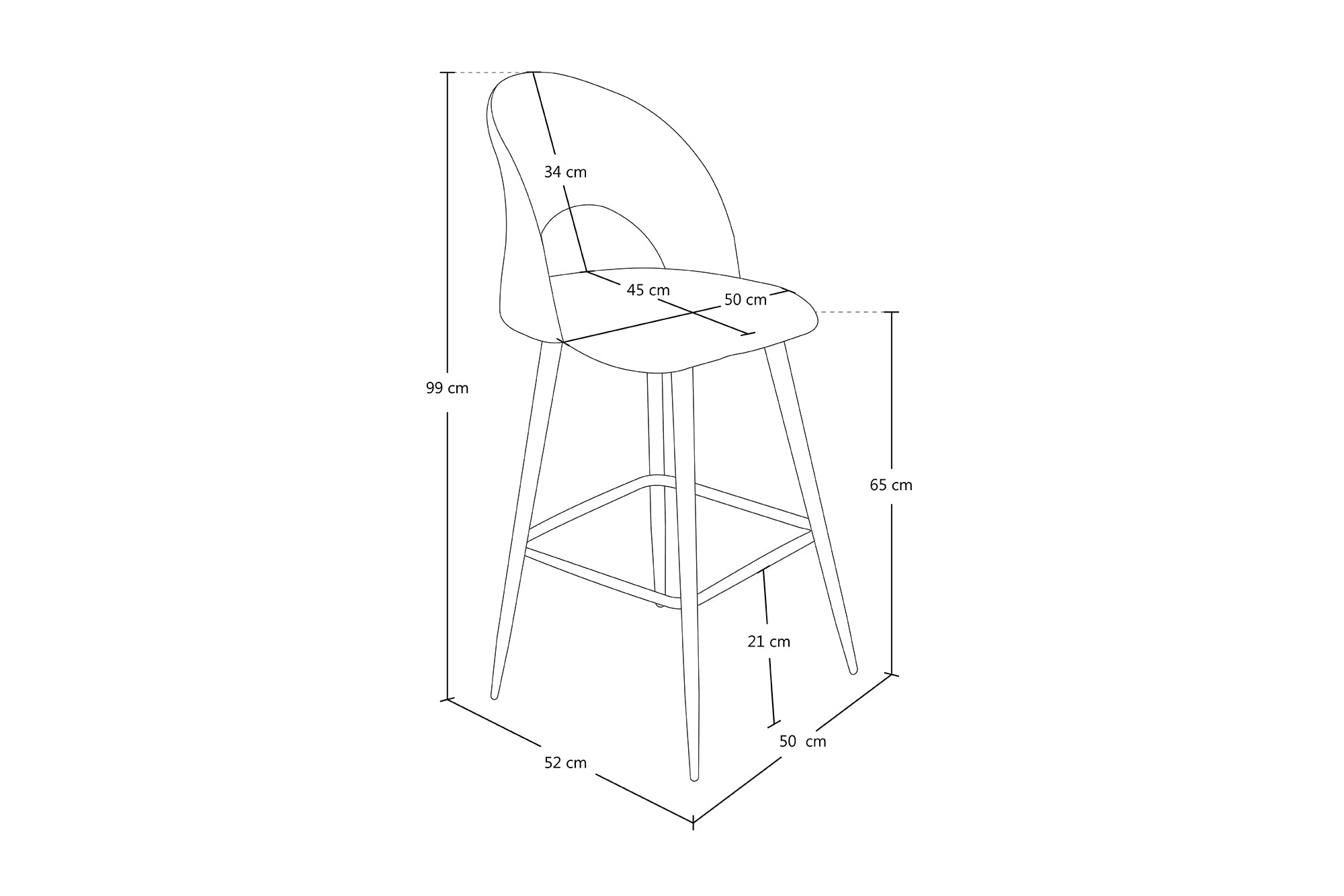 Sgabello cucina imbottito, sgabello alto in rosso mattone - Zoe - SG36ZOPM