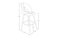 Sgabello cucina imbottito, sgabello alto in tessuto bouclÃ¨ bianco - Zoe - SG08ZOPM