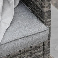 Divano 3 Posti da Esterni in Rattan (PE) con Cuscini Imbottiti e Sfoderabili, Giardino/Terrazzo, 173x68x78cm