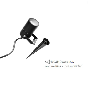 Proiettore alluminio nero picchetto incluso ip54