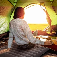 Materasso Gonfiabile per Campeggio per 1 Persona, Pieghevole, con Borsa da Trasporto, 195 x 70 x 10 cm, Grigio