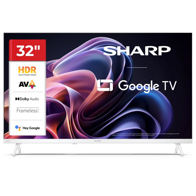 SHARP 32HF2265EW - 32"" GOOGLE TV LED HD -  FRAMELESS - AUDIO DOLBY DIGITAL+ / DTS HD - CHROMECAST - WHITE - IT