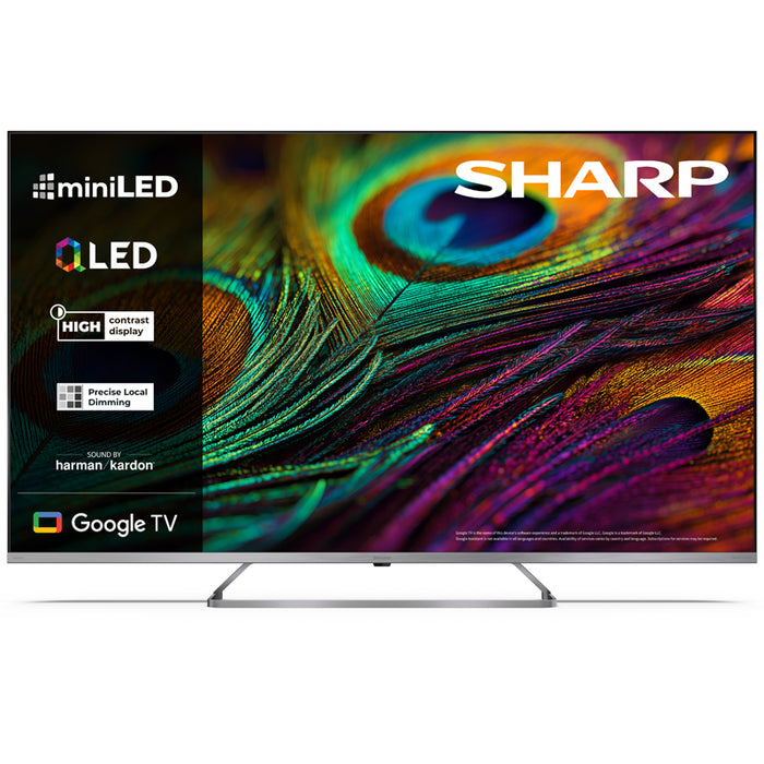 SHARP 65JP7265E - 65"" GOOGLE TV MINILED QLED 4K -  FRAMELESS - HARMAN / KARDON - AUDIO DOLBY DIGITAL+ / DTS HD - CHROMECAST - LIGHT GREY - IT
