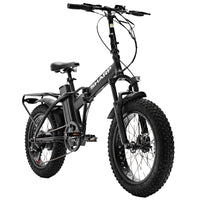 SHARP BASEL (BK-FM02E-B) FOLDABLE FAT E-BIKE (BLACK) - BICICLETTA ELETTRICA - RUOTE 20""X4"" - MOTORE 250W 36V - BATTERIA 36V 13AH CERTIFICATA - TELAIO IN ALLUMINIO - AUTONOMIA FINO AD 50KM - FORCELLA AMMORTIZZATA