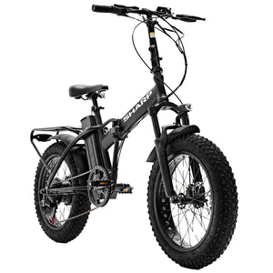 SHARP BASEL (BK-FM02E-B) FOLDABLE FAT E-BIKE (BLACK) - BICICLETTA ELETTRICA - RUOTE 20""X4"" - MOTORE 250W 36V - BATTERIA 36V 13AH CERTIFICATA - TELAIO IN ALLUMINIO - AUTONOMIA FINO AD 50KM - FORCELLA AMMORTIZZATA