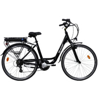 SHARP (BK-CD03E-B) CITY E-BIKE (NERA) - BICICLETTA ELETTRICA - RUOTE 26""X1.75"" - MOTORE 250W 36V - BATTERIA 36V 10AH CERTIFICATA - TELAIO IN ALLUMINIO - AUTONOMIA FINO AD 60KM
