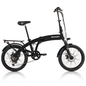 SHARP BRNO (BK-BM04E-B) FOLDABLE E-BIKE (NERA) - BICICLETTA ELETTRICA - RUOTE 20""X2.25"" - MOTORE 250W 36V - BATTERIA 36V 10AH CERTIFICATA - TELAIO IN ALLUMINIO - AUTONOMIA FINO AD 45KM