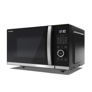 SHARP YC-QG254AE-B - FORNO A MICROONDE 25L - FLATBED - 1000W - CONTROLLO DIGITALE - 11 LIVELLI DI POTENZA - BLACK/SILVER