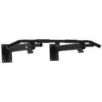 Barra per Trazioni a Muro 2 in 1 con 3 Impugnature Diverse, in Acciaio, 93.5x65x17 cm, Nero