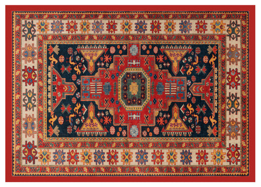 Tappeto Antiscivolo Stampa Digitale Linea Emozioni D'Oriente Shirvan Arancio - 154x219 - Arancio