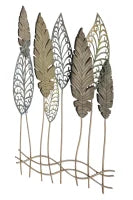 Pannello In Ferro E Legno Foglie -C- Cm 75X2.5X87