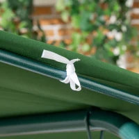 Dondolo da Giardino 3 Posti in Acciaio e Teslin con Tetto Parasole, 172x110x153 cm, Bianco e Verde