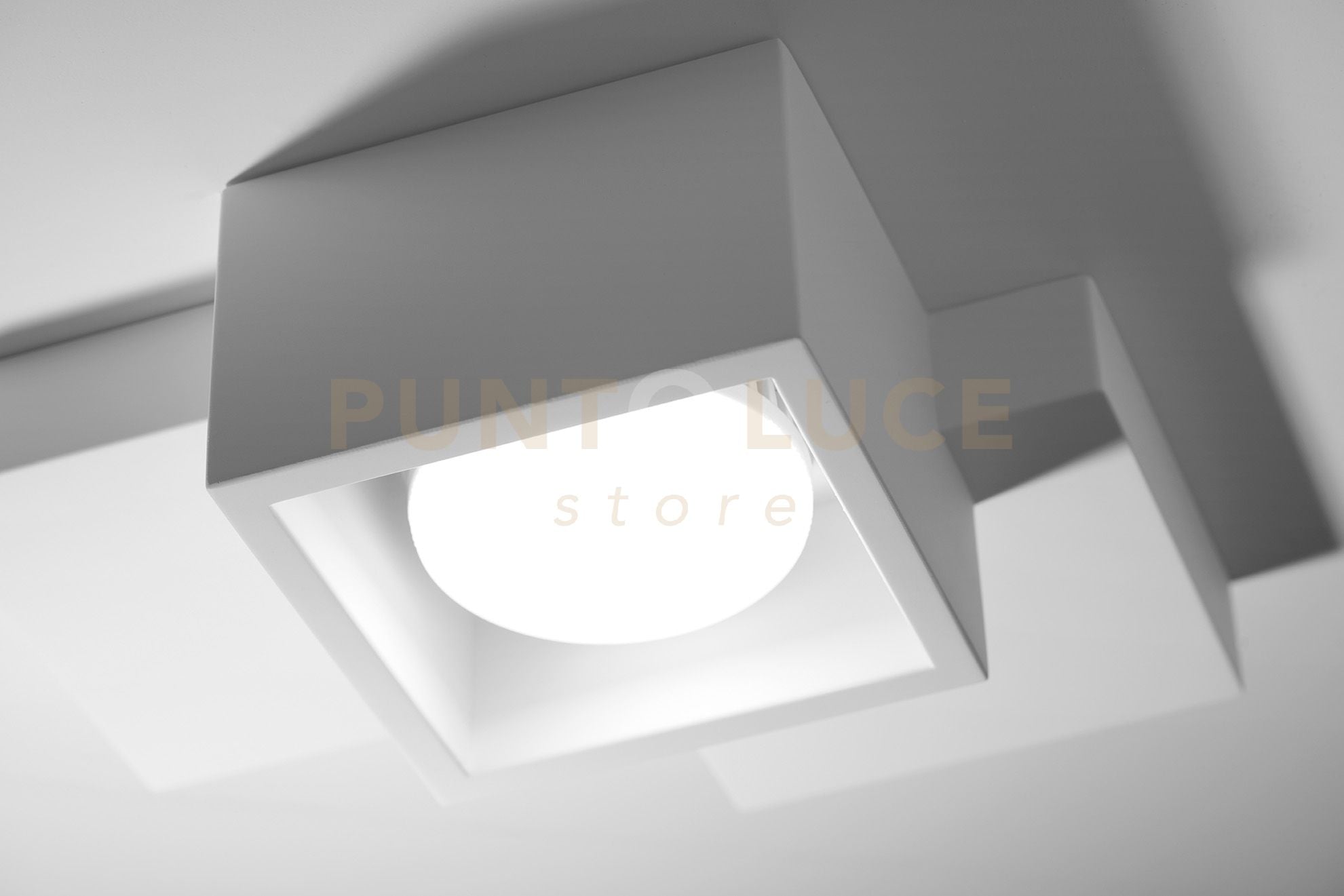 SIDE SMALL 1 luce lampada da soffitto in gesso bianco attacco GX53