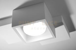 SIDE SMALL 1 luce lampada da soffitto in gesso bianco attacco GX53
