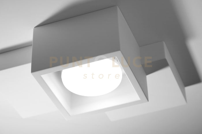 SIDE SMALL 1 luce lampada da soffitto in gesso bianco attacco GX53