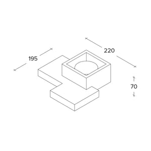 SIDE SMALL 1 luce lampada da soffitto in gesso bianco attacco GX53