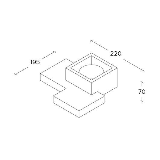 SIDE SMALL 1 luce lampada da soffitto in gesso bianco attacco GX53