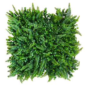 Pannelli Verde Verticale 50×50 cm Ultra-realistici e folti, per interno/esterno FELCI E BOSSO - Eternal Parquet