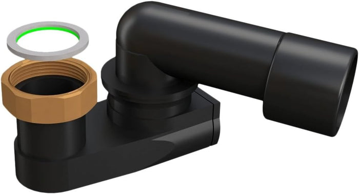 SIFONE VASCA 1"1/2 ESSE Ribassato, Nero