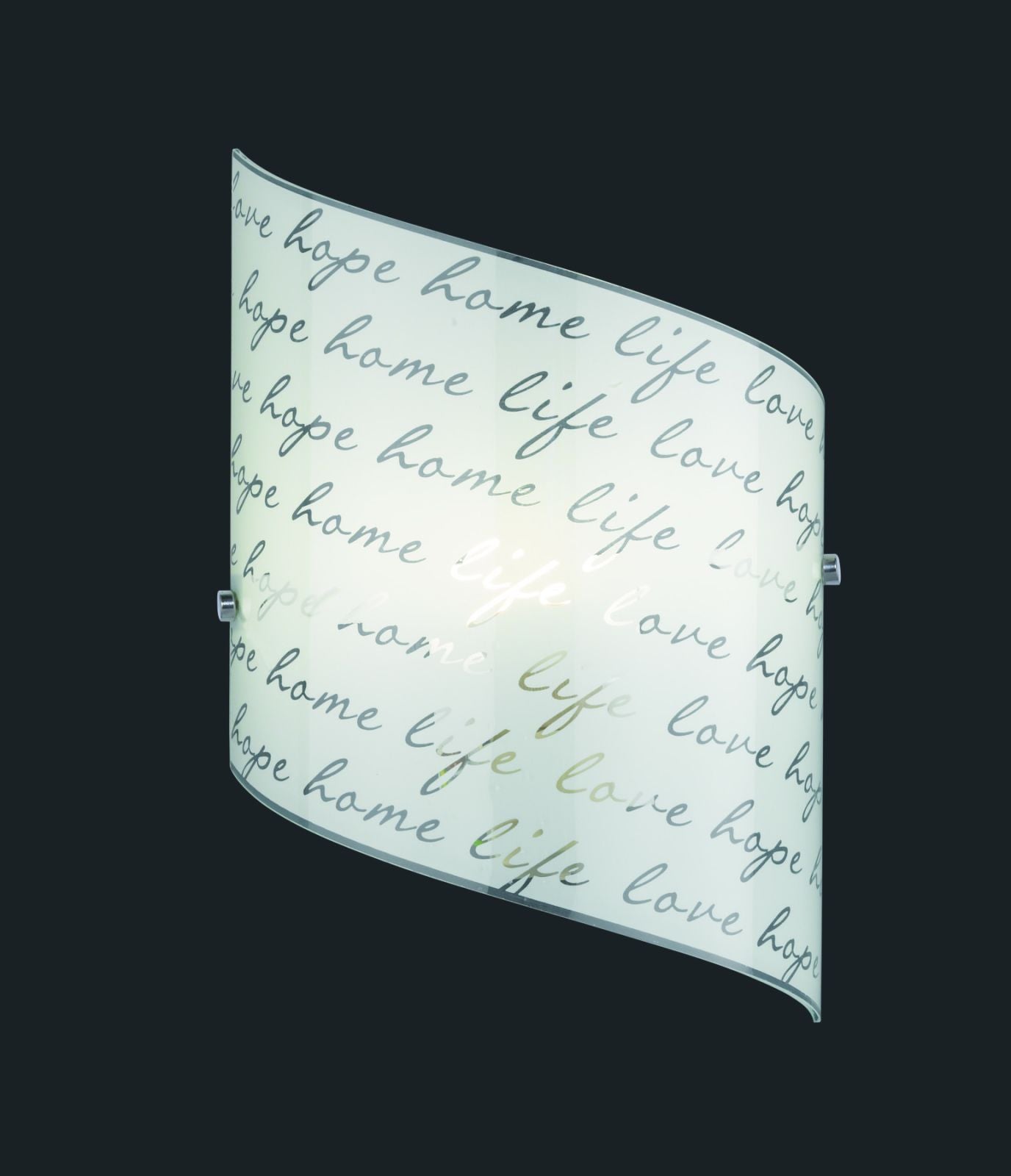 SIGNA APPLIQUE RETTANGOLARE VETRO DECORO FIRMA L.20 CM X H.30CM 1 LUCE ATTACCO E27