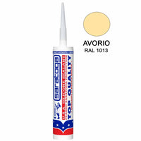 SILICONE ACETICO SIGILLANTE ANTIMUFFA USA WHITE AVORIO RAL1013 ML.280 SARATOGA