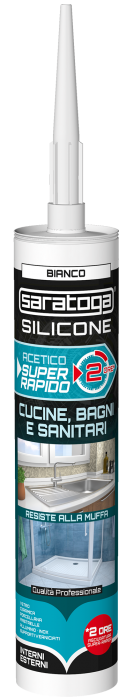 SILICONE ACETICO SUPER RAPIDO BIANCO 280ml - SARATOGA