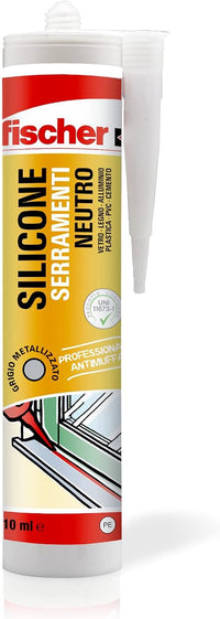 SILICONE SIGILLANTE SNF - 310 ml - GRIGIO METALLIZZATO - FISCHER 71318
