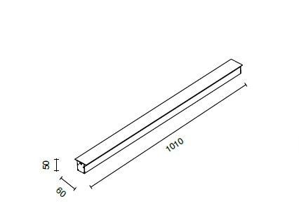 SIMBA APPLIQUE LED DOPPIA EMISSIONE  L.100CM IP54 ANTRACITE 4000K 1100LM 20W